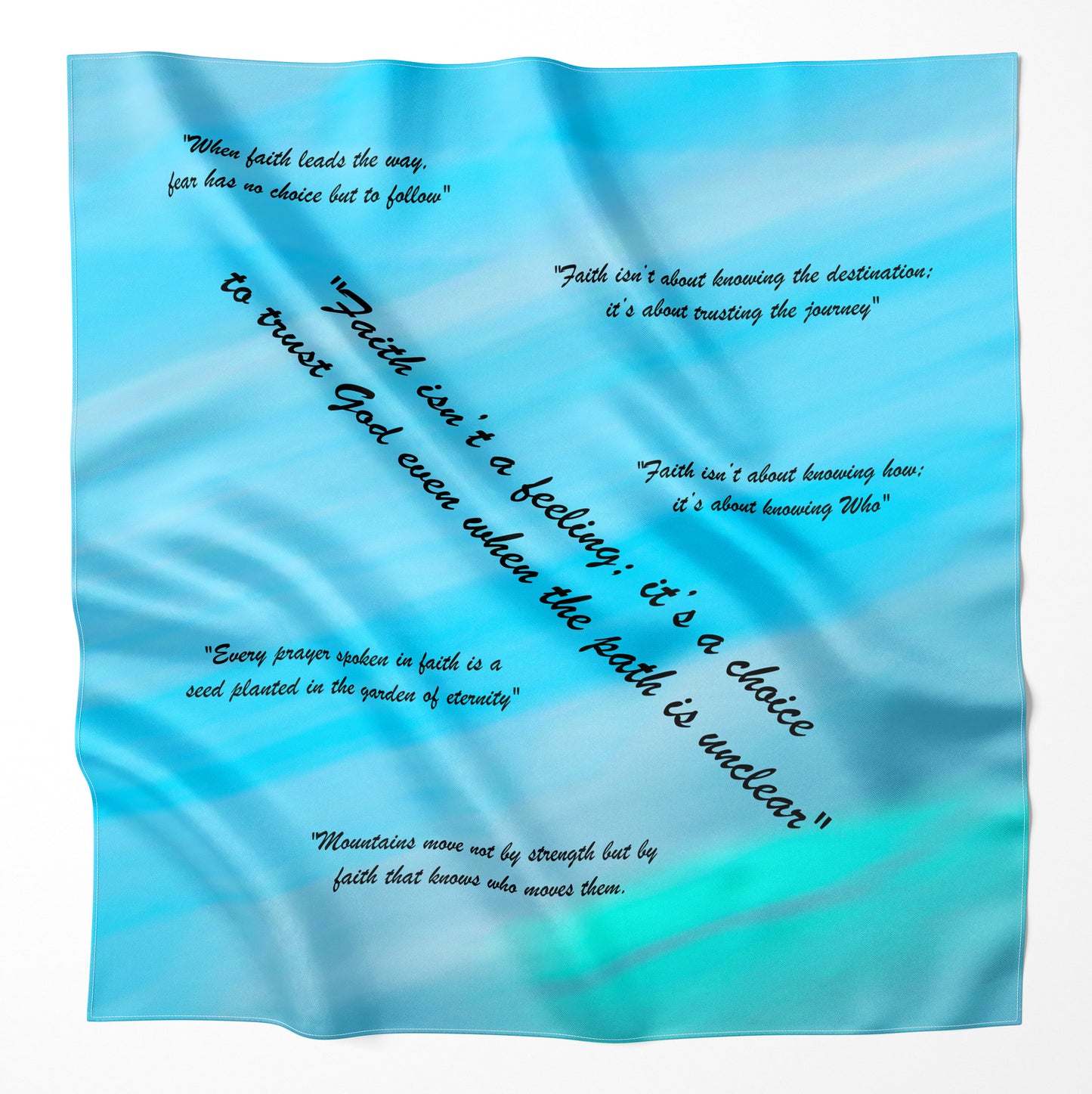 Faith Microfiber Cloth | Blue Clouds | Bandana | Keepsake | Souvenir |