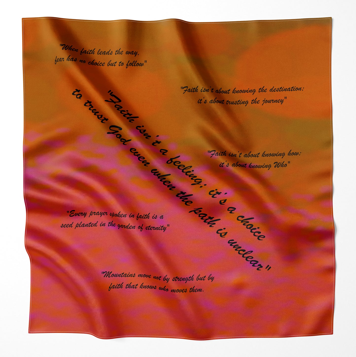 Faith Microfiber Cloth | Orange Sunrise | Bandana | Keepsake | Souvenir |